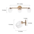 thumbnail image 3 of LNC Modern/Contemporary 3-Light Bathroom Vanity Light Gold Finish with Glass Shade, 3 of 11