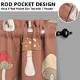 thumbnail image 5 of Mushroom (33) Kitchen Curtain Valance 3 Piece Home Curtains and Valance Set Curtain Sink Window Decor Window Treatment Tier 27.5x36 Length, 5 of 6