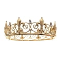 thumbnail image 4 of Royal King Crown para hombres/mujeres (unisex) - Coronas y tiaras de príncipe de metal, sombreros de fiesta de cumpleaños redondos completos, accesorios de disfraces medievales para bailes, bodas, 4 of 5