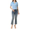 thumbnail image 2 of Allegra K Women's Pleated Collar Business Casual Top, 2 of 5