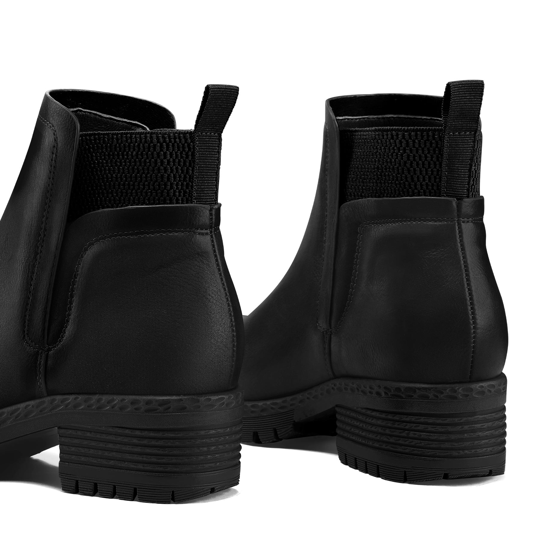 Pennysue Women's Ankle Boots Platform Lug Sole Chunky Heel Black Matte Chelsea Booties with Side Zipper Size 8