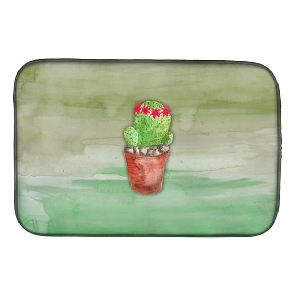 Cactus Green Watercolor Dish Drying Mat