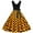 Yellow, variant on Fesfesfes Women Gowns A Line Flare Vintage Dress Prom Swing Sleeveless Polka Dot Printing Party Dress Under $10