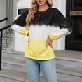 thumbnail image 7 of gbyLJF Women's Oversized Crew Neck Tie Dye Sweatshirts with No Hood Plus Size Casual Color Block Pullover Tops Black S, 7 of 7