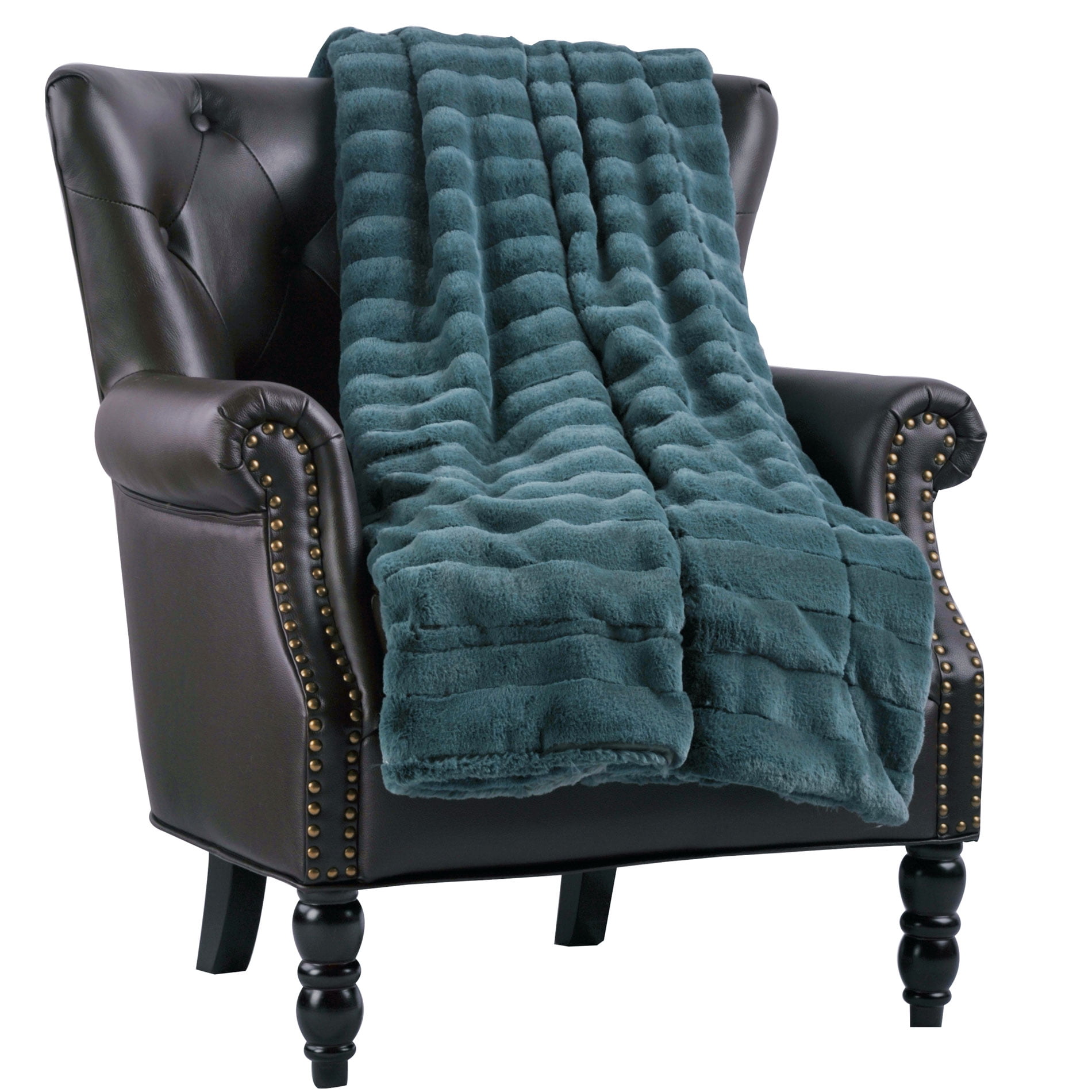 super mink throw blanket dark teal 50" x 60"