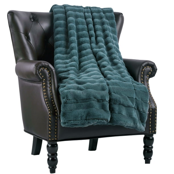 super mink throw blanket dark teal 50" x 60"
