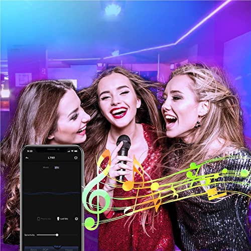 PHLSTYLE 65.6ft/20m LED Lights Room Decor, LED Lights Strip for Bedroom  Music Sync, App Controlled Bluetooth RGB LED Light Strips, with Remote 16  Million Color Changing LED Strip Lights, Built-in Mic 