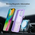 thumbnail image 2 of Magnetic Case for iPhone 15 Pro Max, Compatible with MagSafe Charging, Shockproof Anti-scratch Protective Case PC Matte Translucent Ultra Thin Phone Cover for iPhone 15 Pro Max, Purple, 2 of 5