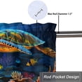 thumbnail image 5 of Sea Turtle Window Curtain Valance Blue Teal Ocean Fish Underwater Animal Coastal Theme Window Valance for Living Room Bedroom, Kitchen Valance Rod Pocket Window Curtain 54 by 18 in, 1 Panel, 5 of 6
