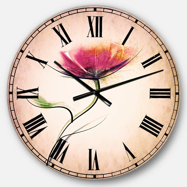 DesignArt Vector Watercolor Floral Design Large Wall Clock
