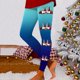 thumbnail image 1 of MKLEKYY Leggings para mujer, leggings de entrenamiento, leggings con estampado navideño, pantalones de bloques de color, leggings suaves y elásticos. 4844, 1 of 4