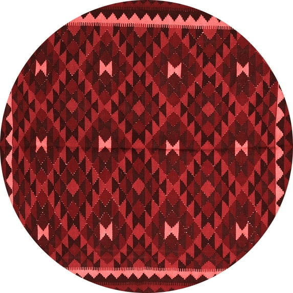 Ahgly Company Indoor Round Oriental Red Traditional Area Rugs, 3' Round