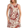 thumbnail image 1 of Vsdgher Robes d'Été Imprimées Dragons1 pour Femmes Robe de Plage Décontractée Col en U Sans Manches Robe d'Été Ample avec Poche, 1 of 7