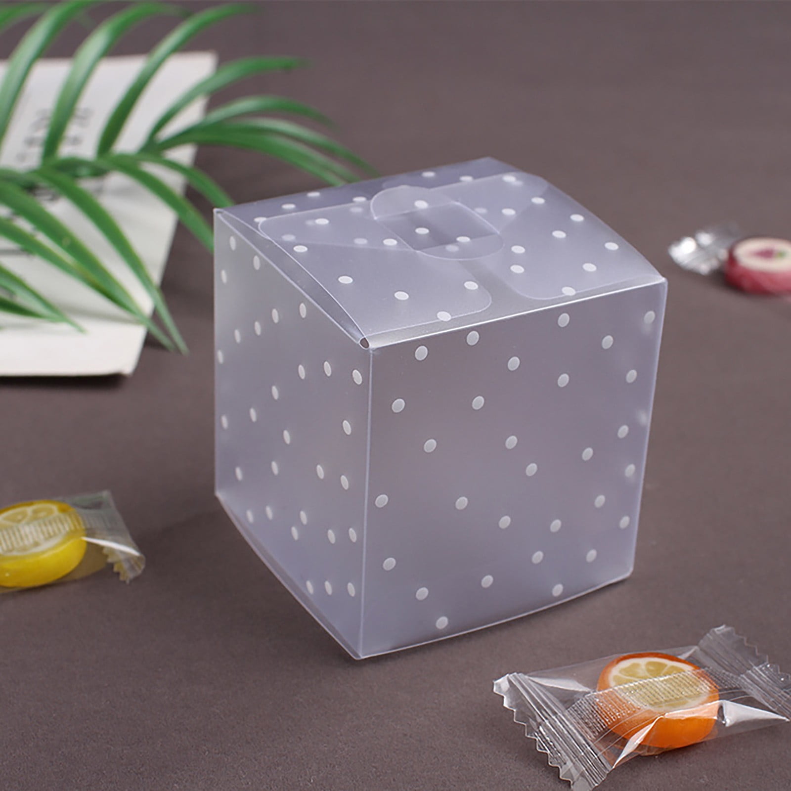 20PCS Cute Candy Shape Plastic Gift Boxes Portable Mini Clear Packaging Boxes 