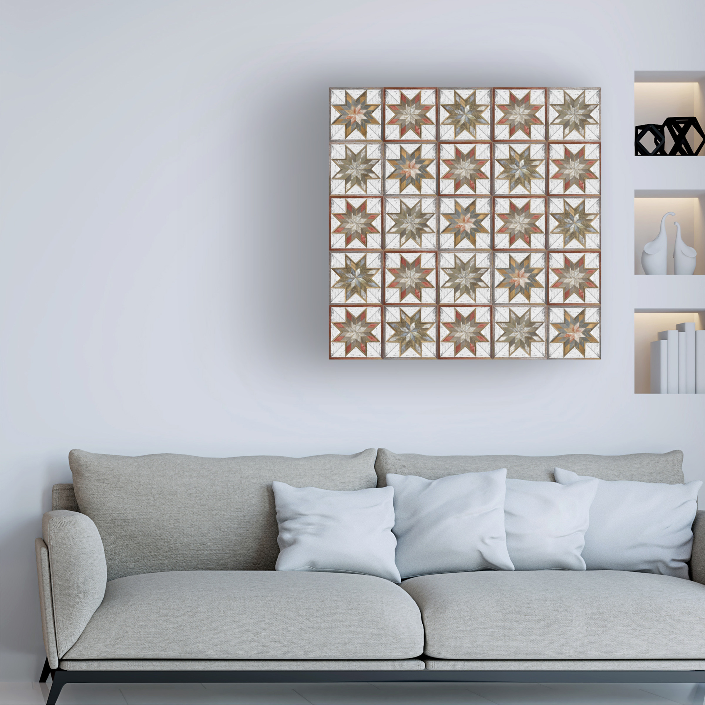 Canvas Wall Art - Jean Plout 'Barn Star Quilt F' Wall Art for Living Room, Bedroom, or Office DÃ©cor by Trademark Fine Art - 14 x 14 Inches