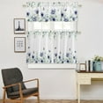 thumbnail image 5 of Flowers 3pcs Kitchen Curtain Valance and Tiers Set, Small Window Treatment Valance Curtain Insulated Blackout Drapes with 2 Tiers Curtains for Kitchen Bathroom, Blue Tulip Butterfly Eucalyptus Leaves, 5 of 6
