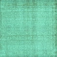 thumbnail image 1 of Ahgly Company Machine Washable Indoor Square Abstract Turquoise Blue Contemporary Area Rugs, 4' Square, 1 of 4