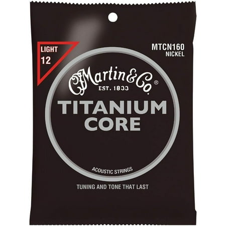 Martin MTC160 Titanium Core Acoustic Guitar Strings Nickel Wrap Light (Best Guitar Strings For Metalcore)