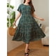 thumbnail image 5 of Vestido casual de manga corta con estampado floral y talla grande para mujer, 5 of 8