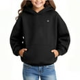 thumbnail image 5 of Kids Pullover Girls Boys Heated Hoodies Electric Heating Sweatshirts with Pocket Winter Warm Fleece Sweater Tops 9 T, Black, 5 of 7