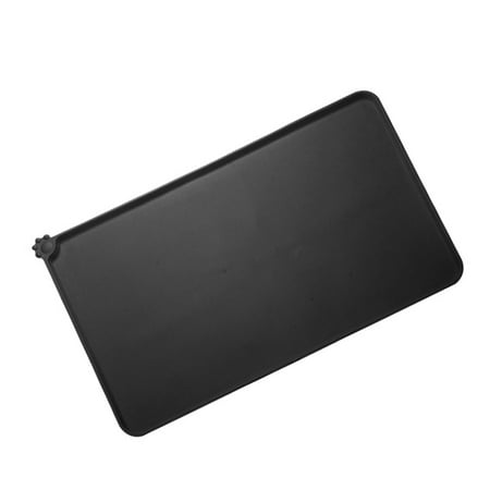 

Kironypik Silicone Pet Feeding Food Mat Waterproof Non- for slip Cat Dog Bowl Placemat Dish black