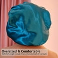 thumbnail image 7 of Satin Bonnet Silk Sleep Cap - Extra Large Bonnets for Curly Hair, Braids, Big Hair, Reversible Hair Bonnet for Sleeping, Adjustable Silk Sleep Bonnets for Women (Two Reversible Layers), 7 of 7