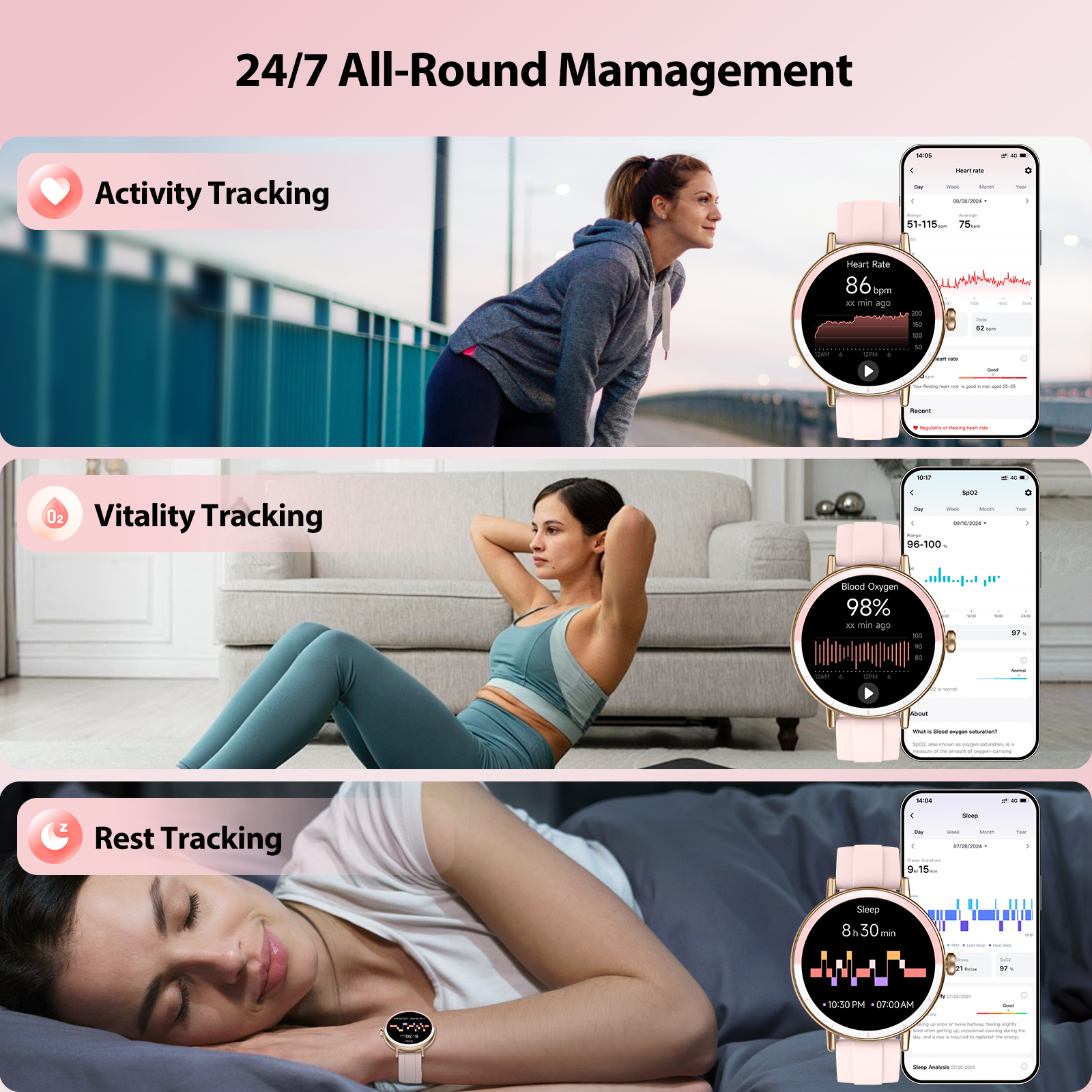 Cillso 1.27" HD Smart Watch for Women with Bluetooth Calling photo 2