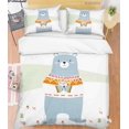 thumbnail image 2 of 3D Dibujos animados dibujados a mano suéter Azul Oso Animal Funda de edredón Set Ropa de cama Set, 2 of 3