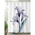 thumbnail image 2 of Abstract Ombre Shower Curtain, Purple Lily White Texture Waterproof Shower Curtain Set with 12 Hooks Lightweight Washable Fabric Shower Curtains for Bathroom 48x72 Inches, 2 of 6