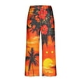 thumbnail image 5 of Haivin Women's Printed Casual Pajama Set, Round Neck Short Sleeve Top with Capri Pants, for Sleep and Home Loungewear, 5 of 7