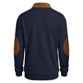 thumbnail image 2 of Fnooota Men's Sweatshirts, Long Sleeve Pullover Corduroy Lace up Henley Collar Fall Tops Navy Size M, 2 of 5