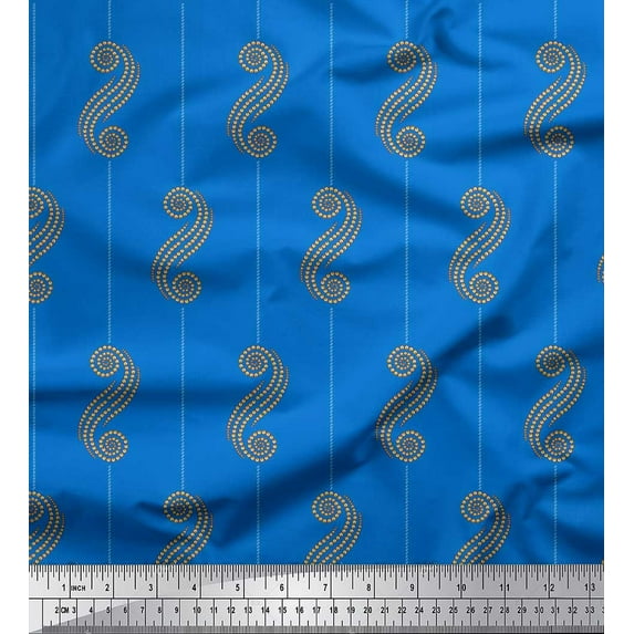 Soimoi Cotton Voile Fabric Stripe & Dotted Swirl Abstract Fabric Prints By Yard 42 Inch Wide