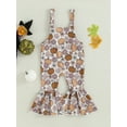 thumbnail image 4 of Bagilaanoe Toddler Baby Girl Halloween Jumpsuit Sleeveless Print Romper Overalls 6M 9M 12M 18M 24M 3T Kids Flared Pants Fall Bell-Bottoms Outfits, 4 of 8
