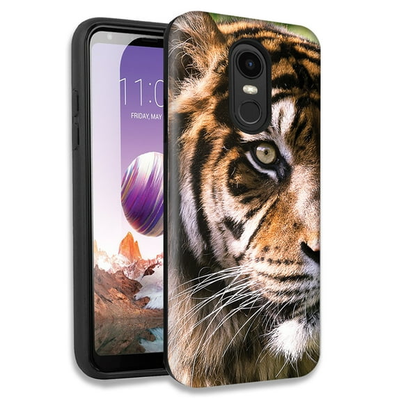 Mundaze Tiger Face 2 Double Layer Hybrid Case Cover For LG Stylo 4