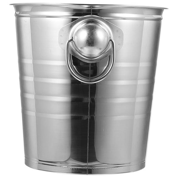 Stainless Steel Ice Bucket with Double Handles for Parties and Bars Silver
