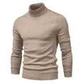 thumbnail image 3 of TMOYZQ Mens Undershirts Casual Long Sleeve Turtleneck Knitted Pullover Sweaters Fall Winter Lightweight Solid Color Thermal Shirts, 3 of 4