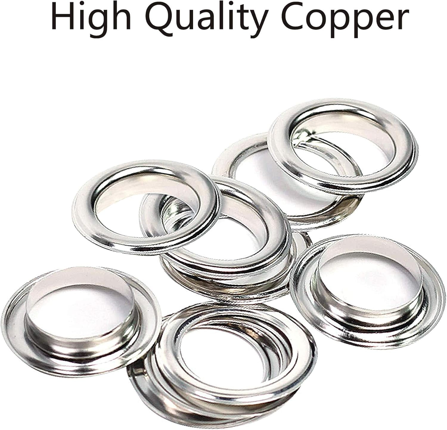 Heavy Duty Metal Eyelets Set, 1/2 Inch Easy To Install Grommets With High Corrosion Resistance For Denim Canvas Tarpaulin, Grommet Kit With Stainless Steel Components For Wide