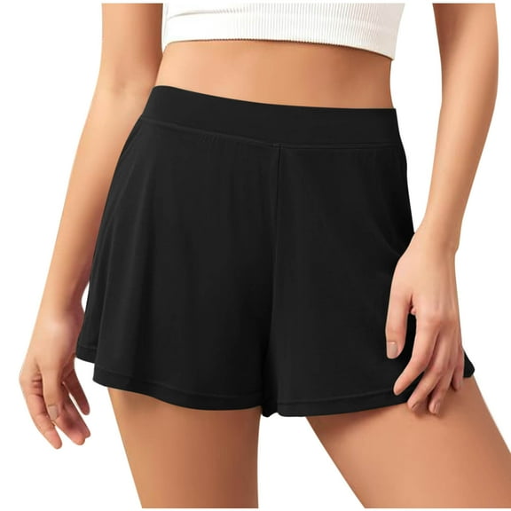 Arnsht Modal Soft Lounge Shorts for Women High Waist Casual Soft Breathable Sleepwear Cozy Pajama Bottom 5" Inseam Black M