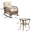 thumbnail image 4 of ATR ART to REAL Patio Wicker Rocking Furniture Sets,Rattan Rocker Chair Sets with Side Table for Porch, Khaki(Beige Wicker), 4 of 8