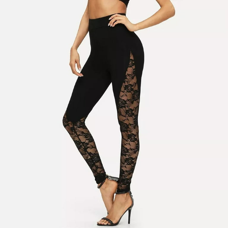 SELONE Workout Leggings for Women Workout Plus Size Lace Casual