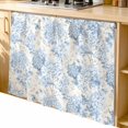 thumbnail image 2 of Blue Floral Cabinet Curtain 35"Wx35"L,Dustproof Under Sink Skirt with Self Adhesive Tape,Garden Petals Flower Botanical Tree Branch Cabinet Curtain Cover for Kitchen Sink,Bathroom Vanity,Laundry Room, 2 of 9