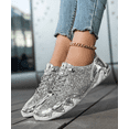 thumbnail image 3 of Women's and Men's Sequin Sneakers - Sparkly Low Top Lace-Up Fashion Shoes for Concert & Casual Wear, 3 of 13