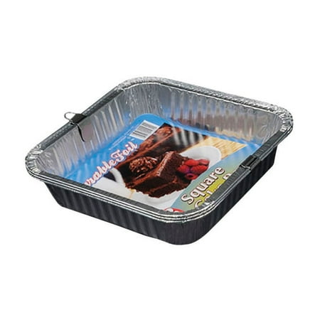 

12PC Home Plus Home Plus D11030 Durable Foil Square Cake Pan Silver 8 X 8