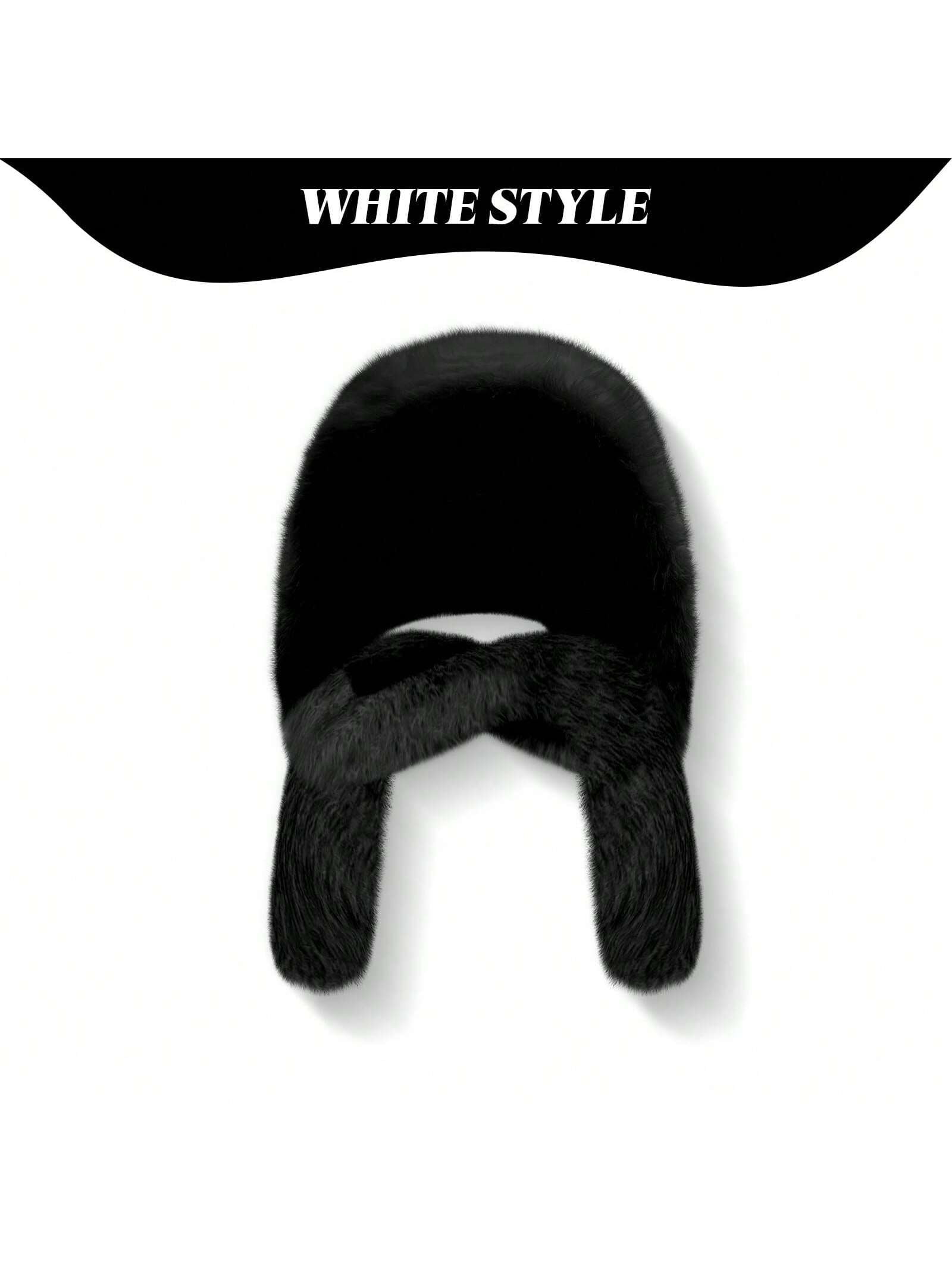 Women's Faux Fur Hooded Scarf Hat 2-in-1 Winter Warm Neck Wrap & Hood