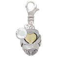 thumbnail image 2 of Delight Jewelry Two-tone X with Heart Spinner - Silvertone Clip on Charm with Clear Crystal Drop, 2 of 4