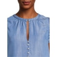 thumbnail image 4 of Time and Tru Women's Ruffle Trim Tank Top, 4 of 5