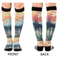 thumbnail image 4 of FORMRS Womens Knee High Socks Casual Long Thick Travel Daily Wear, 2 Pairs, Floral Mountain, 4 of 6