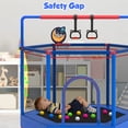 thumbnail image 5 of 60" Mini Trampoline for Kids with Safety Enclosure Net, SHINPT Indoor & Outdoor Trampoline with Adjustable Gymnastics Bars and Rust-Resistant Steel Frame, Small Trampoline for Boys & Girls, 5 of 9