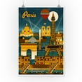 thumbnail image 3 of Paris, France, Retro Skyline (12x18 Wall Art Poster, Room Decor), 3 of 3