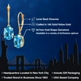 thumbnail image 2 of Gem Stone King 14K Yellow Gold Swiss Blue Topaz Earrings for Women | 4.50 Cttw | Gemstone November Birthstone | Oval 9X7MM, 2 of 6